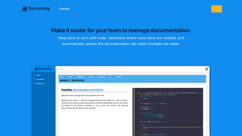 Docstring.dev Landing Page