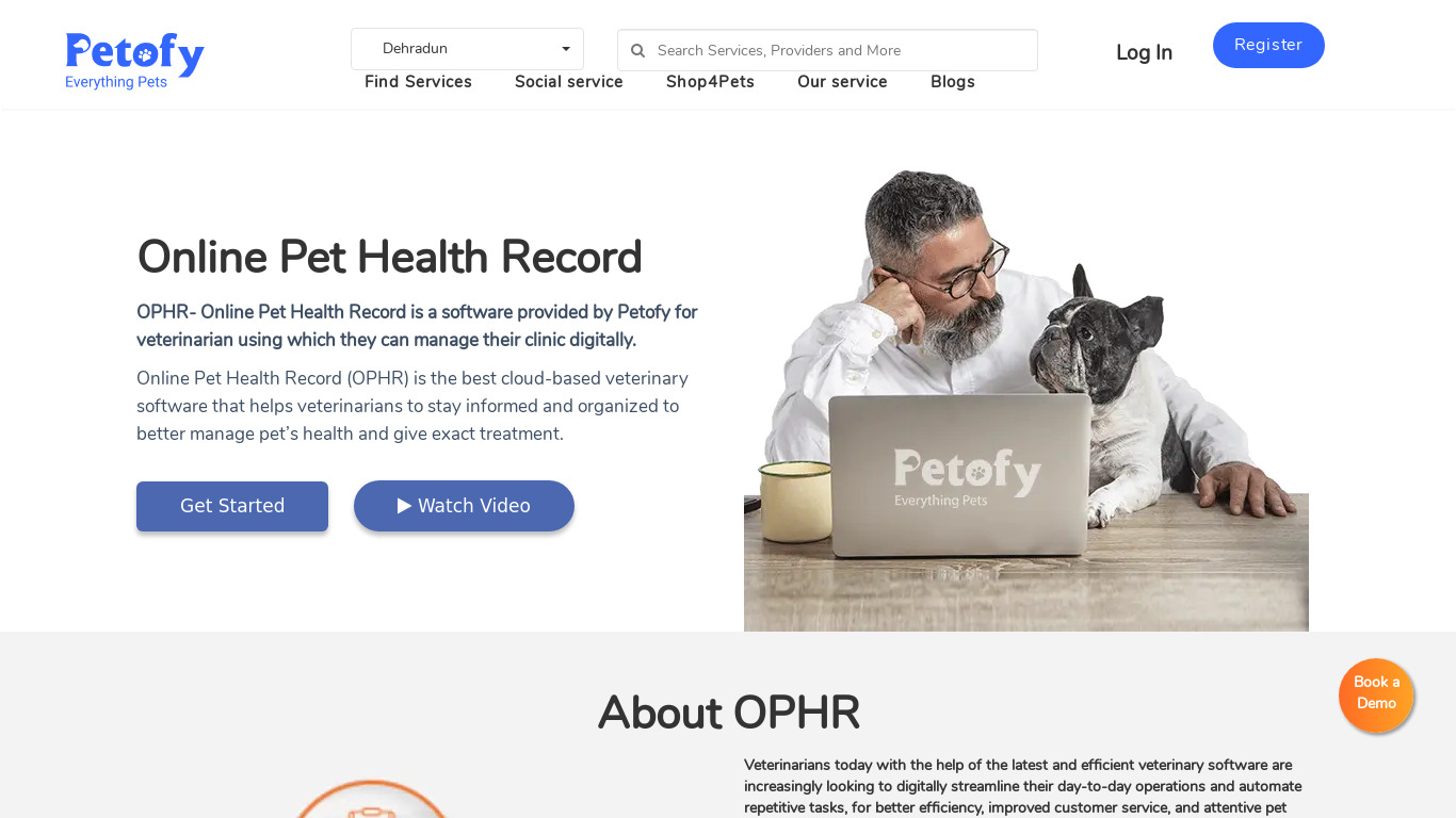 Petofy OPHR Landing page