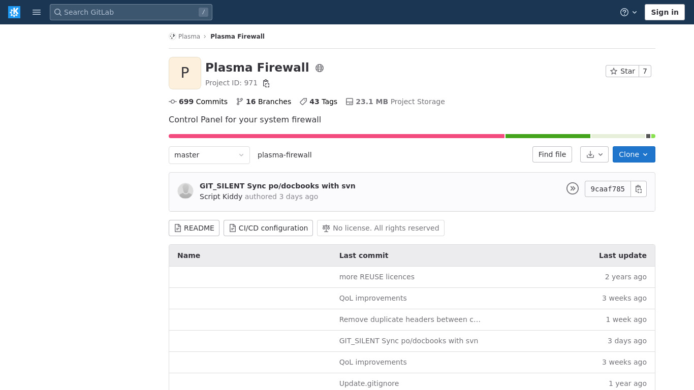Plasma Firewall Landing page