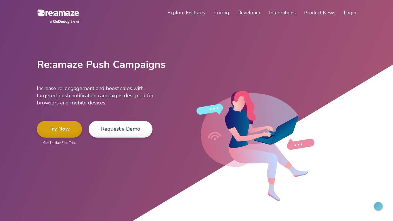 Re:amaze Push Campaigns Landing page