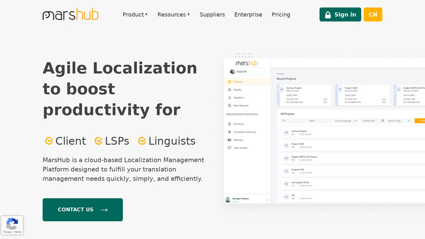 MarsHub Landing Page