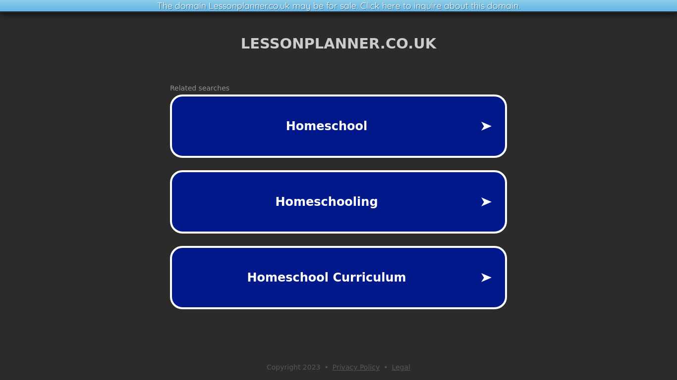 Lesson Planner Landing page
