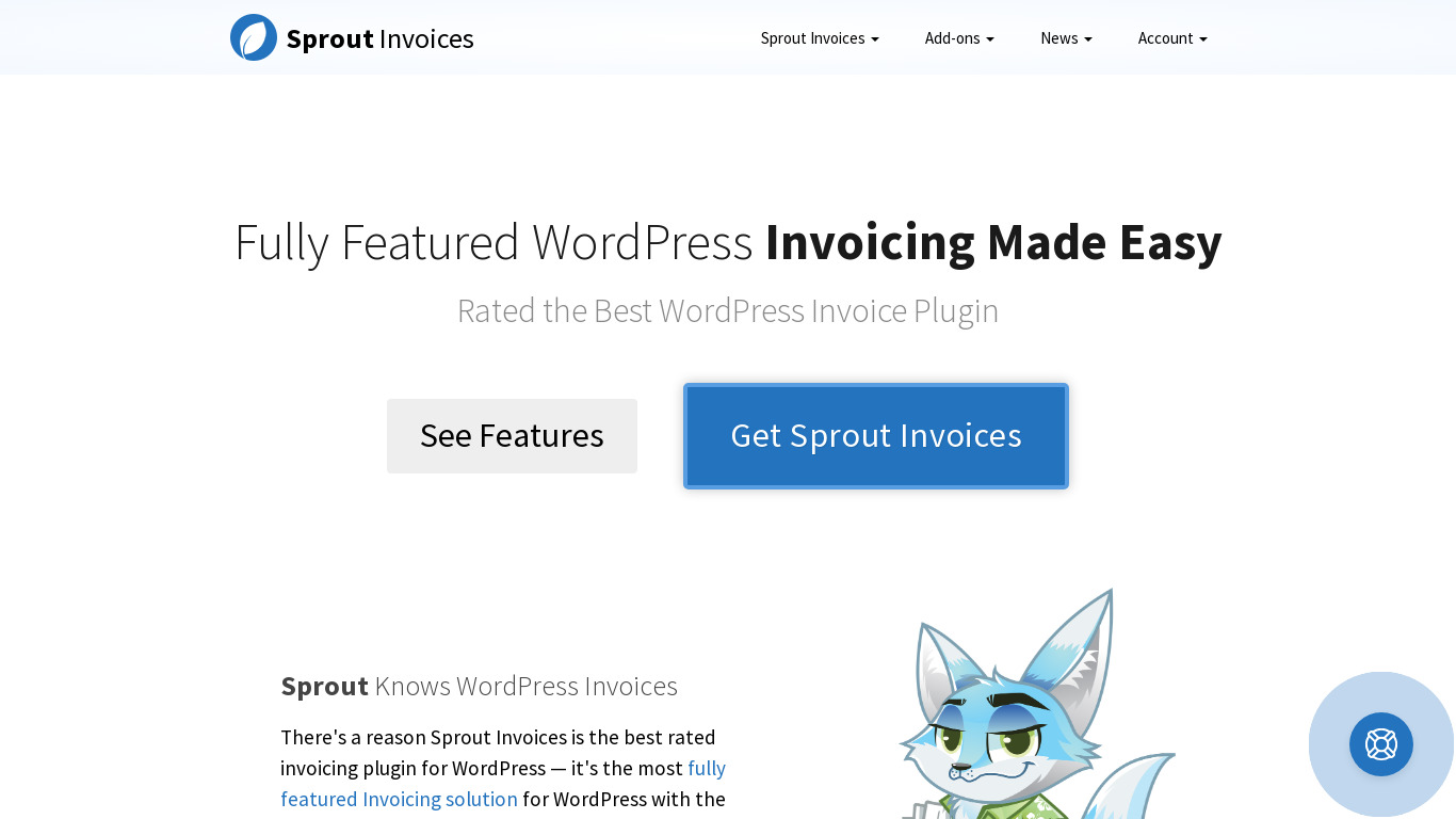 Sprout Invoices Landing page