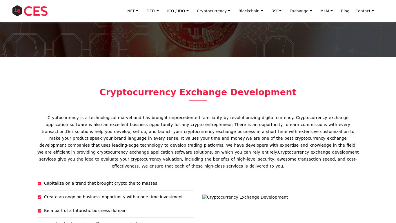 cryptocurrencyexchangescript.com Cryptocurrency exchange script Landing page