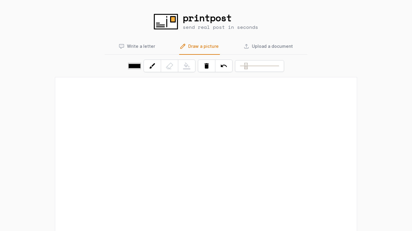 Print Post Landing page
