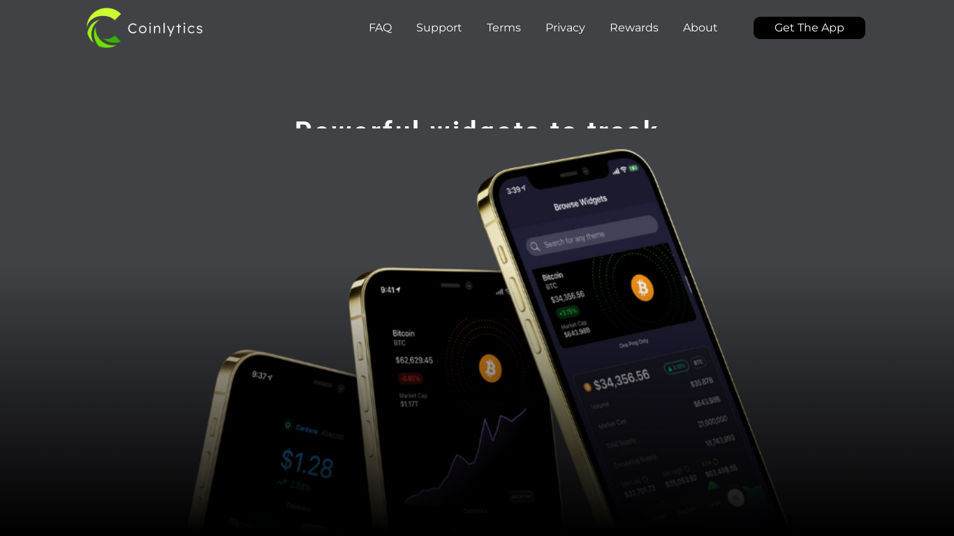 Coinlytics Landing page