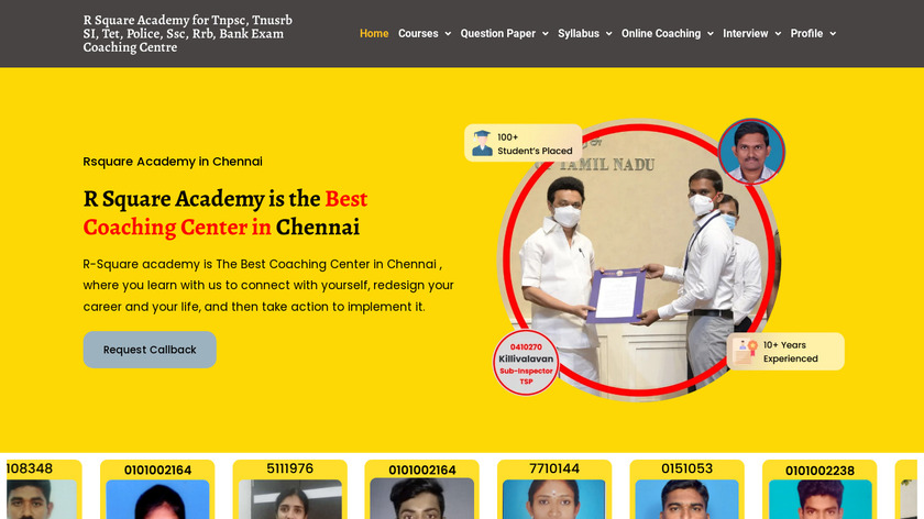 R Square Academy India Landing Page