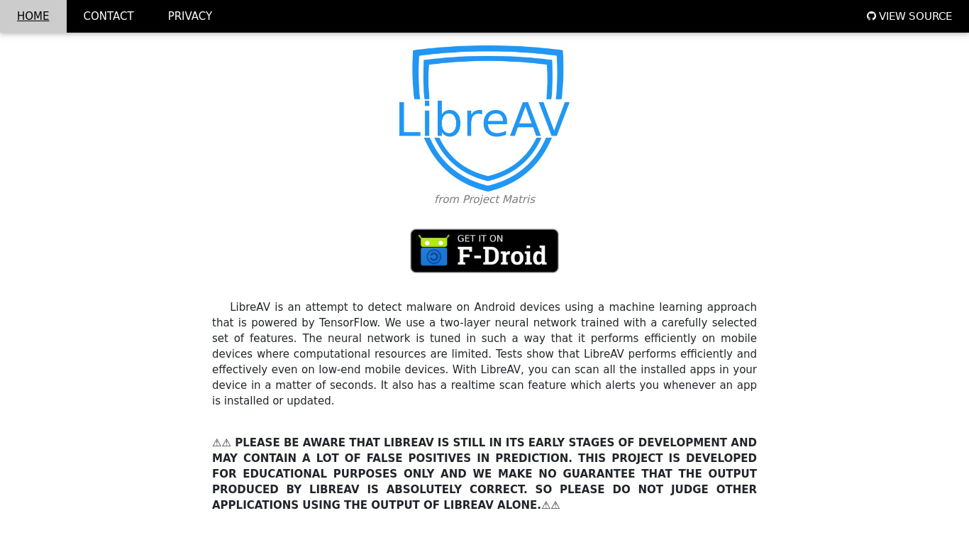 LibreAV Landing page