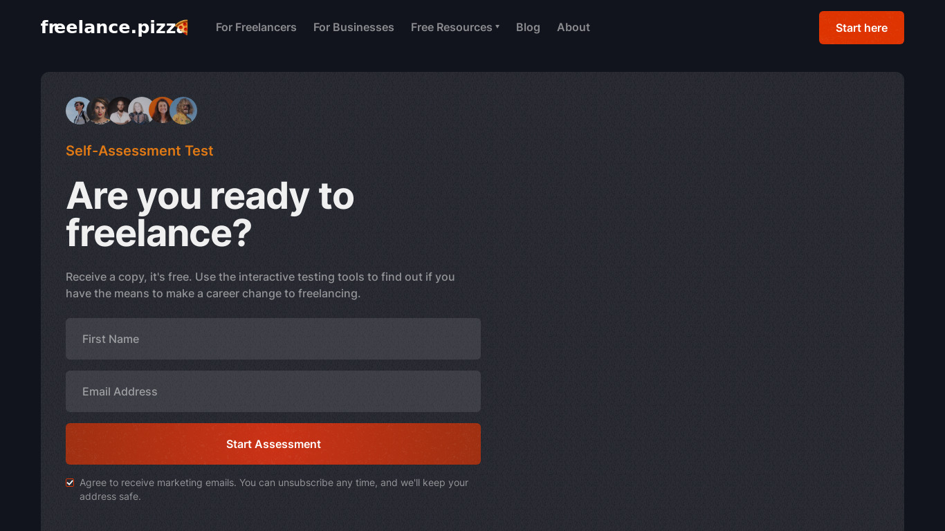Are you ready to freelance? Landing page