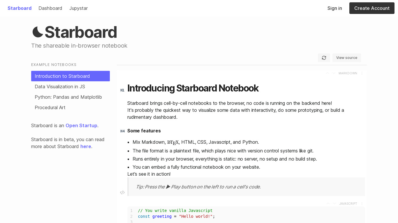 Starboard.gg Landing page