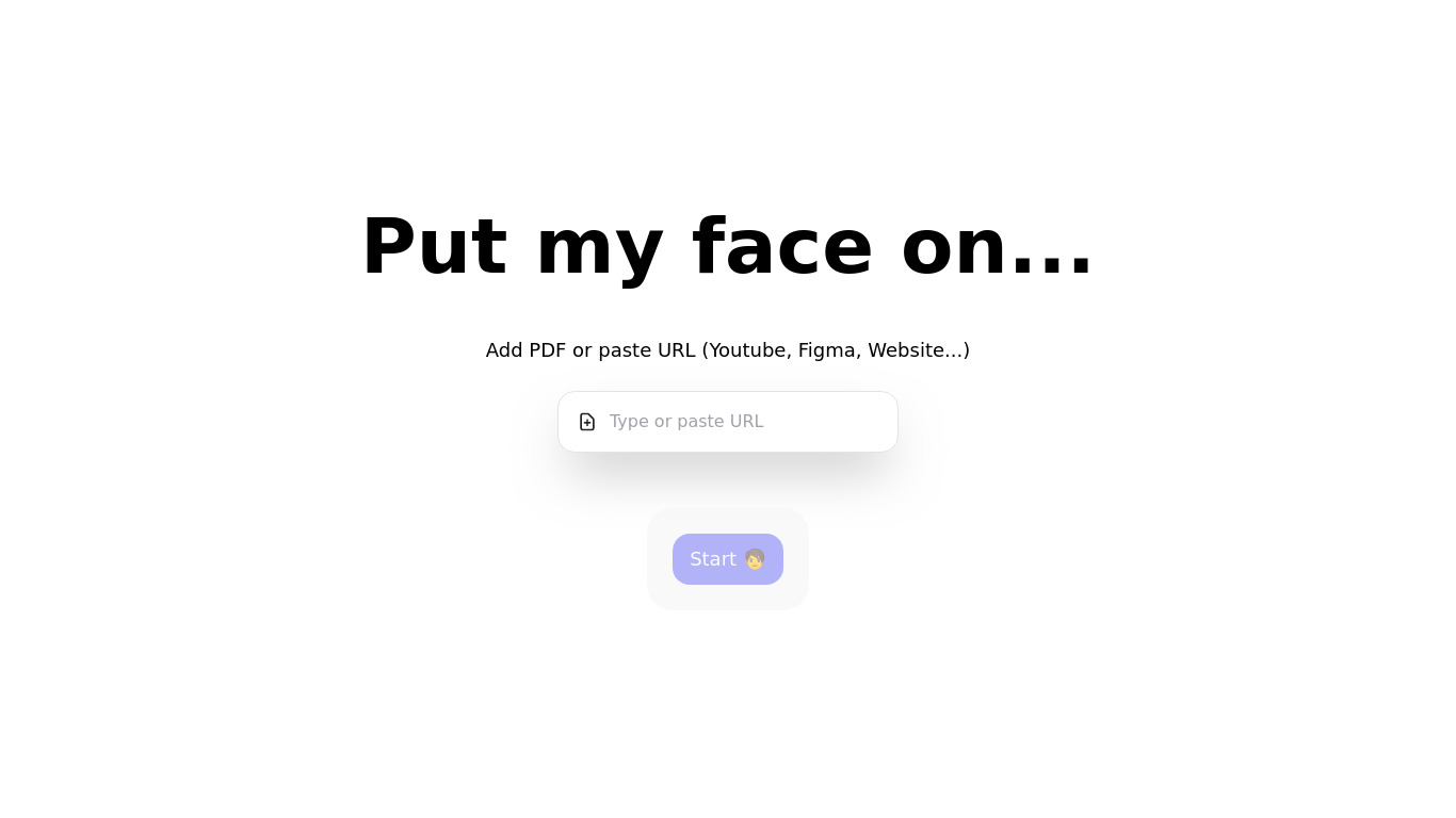 Face On Landing page