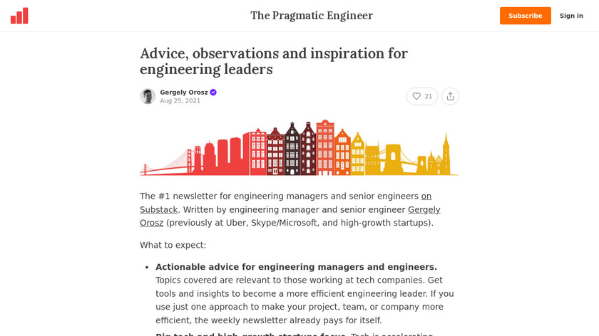 The Pragmatic Engineer Landing Page