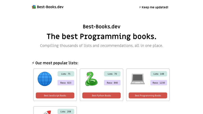 Best-Books.dev Landing Page