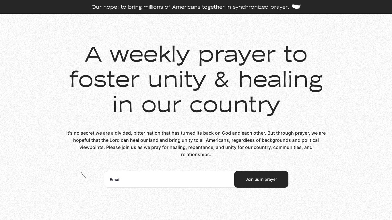 The Prayer Co. Landing page