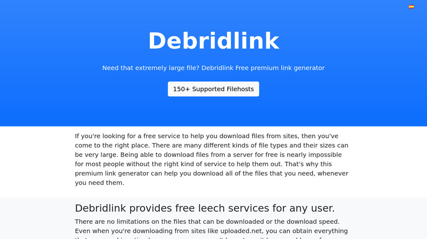Debridlink Landing Page