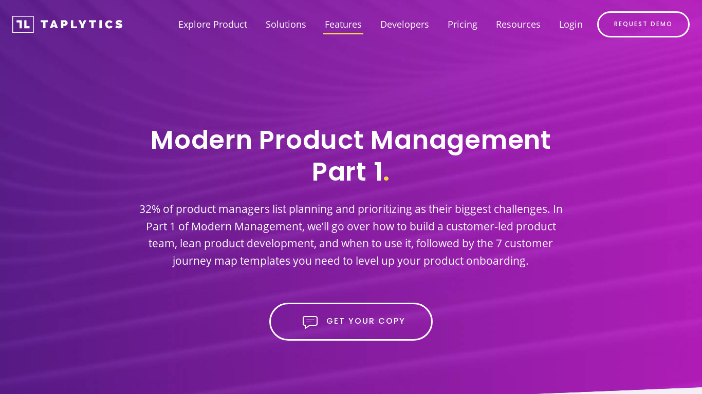Modern Product Management Part Landing page