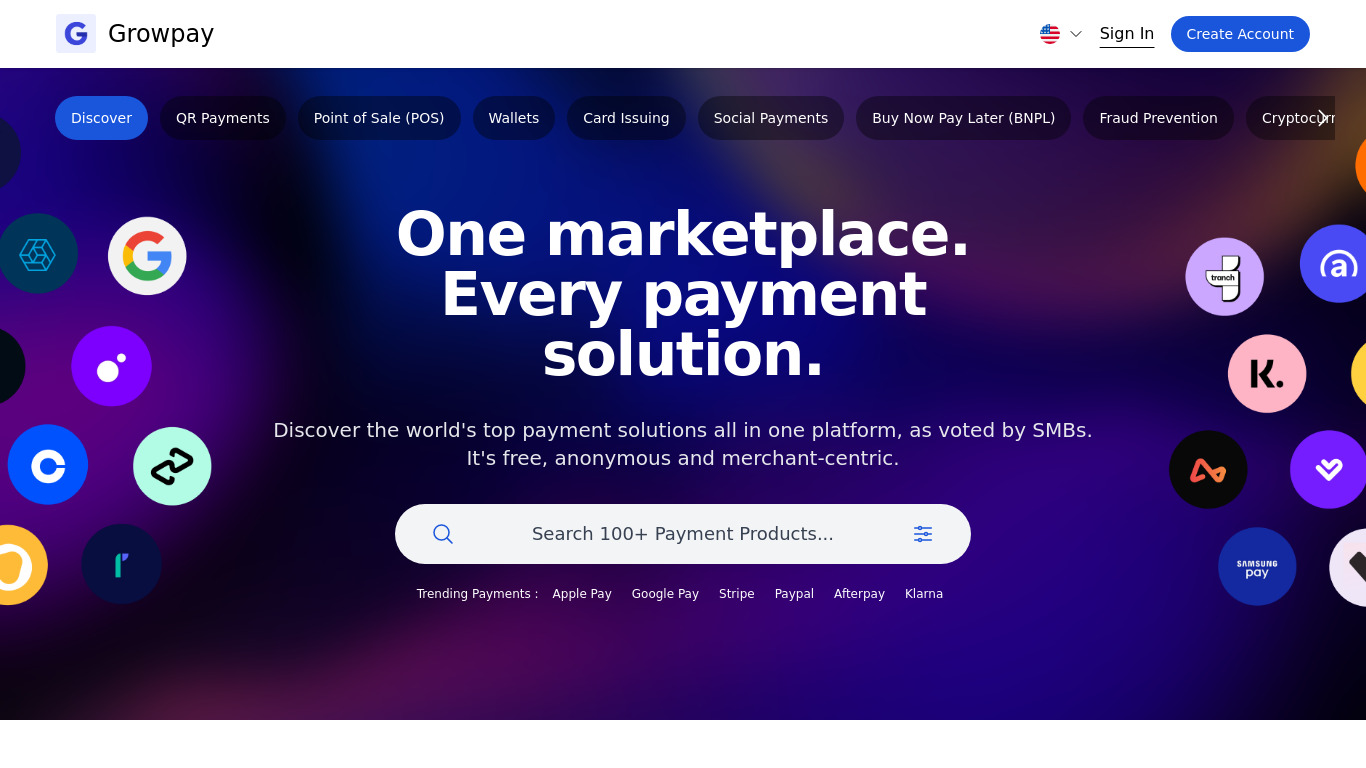 Growpay Landing page