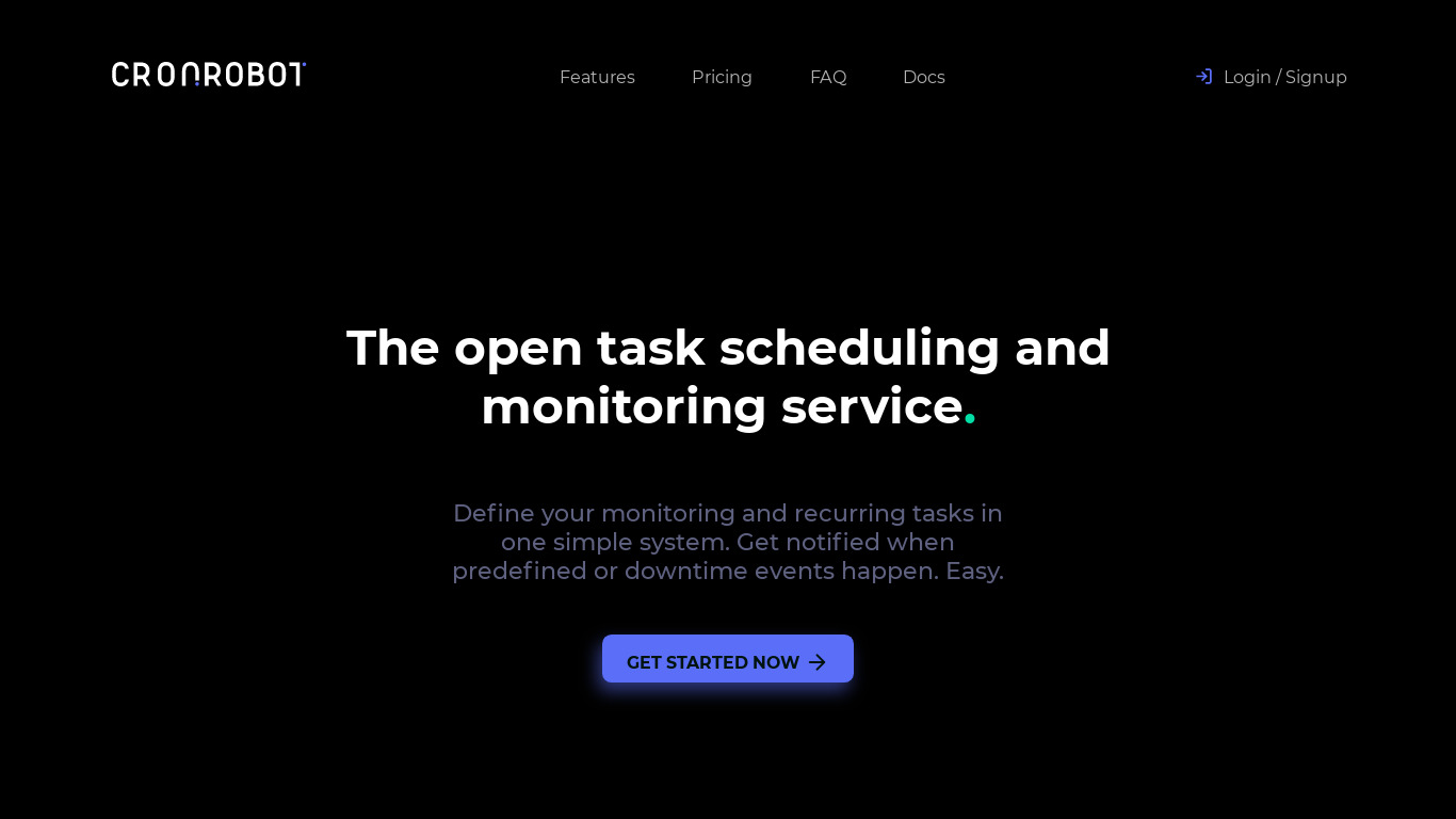 CronRobot.io Landing page