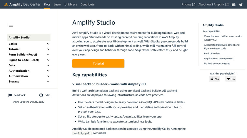 AWS Amplify Admin UI Landing Page