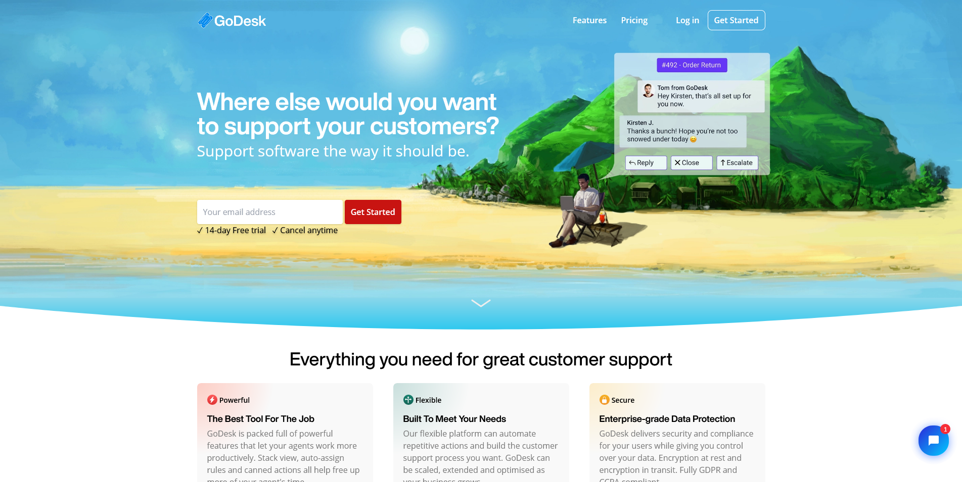 GoDesk Landing page