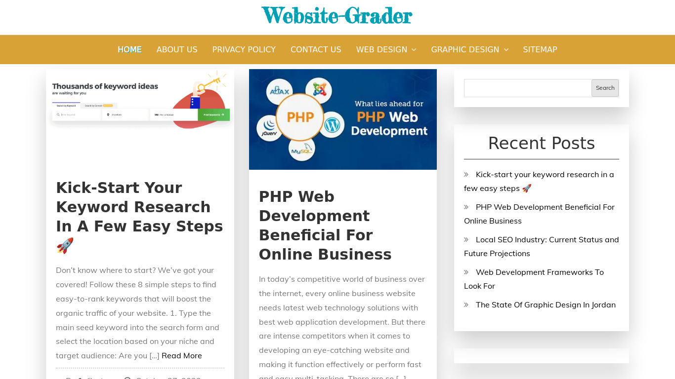Website-Grader.com Landing page