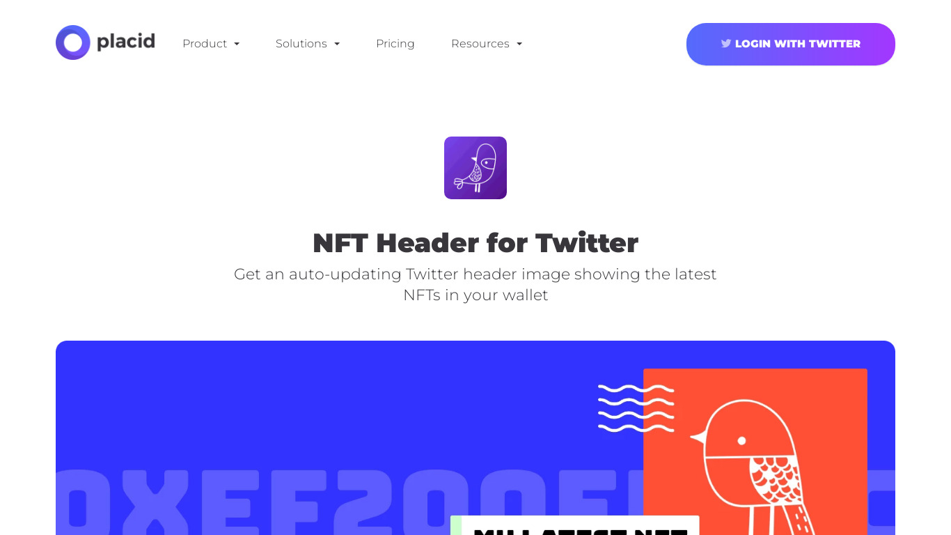 NFT Header for Twitter Landing page