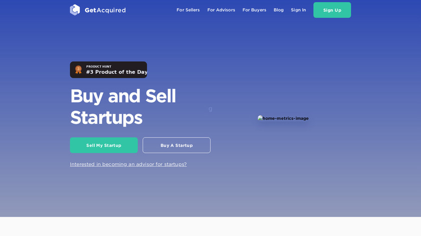 GetAcquired Startup Marketplace Landing Page