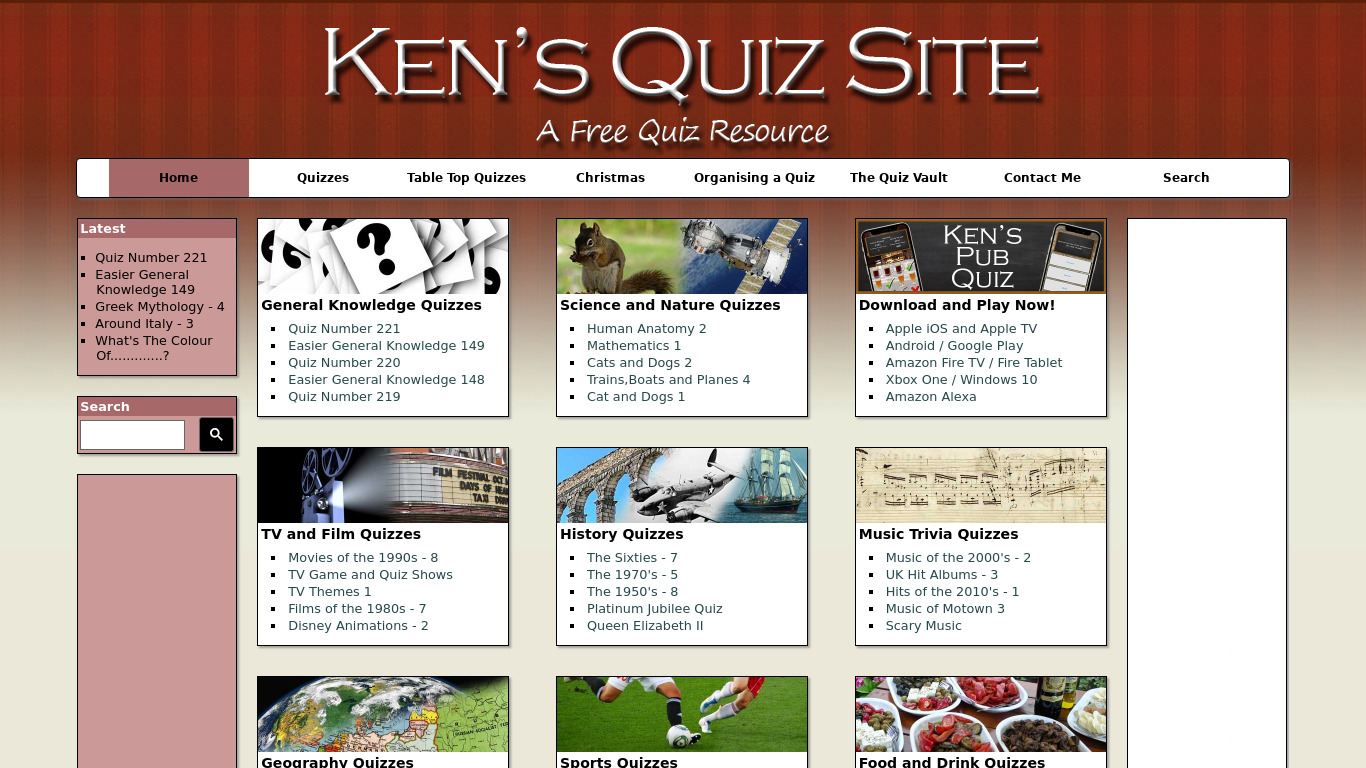 KenQuiz Landing page