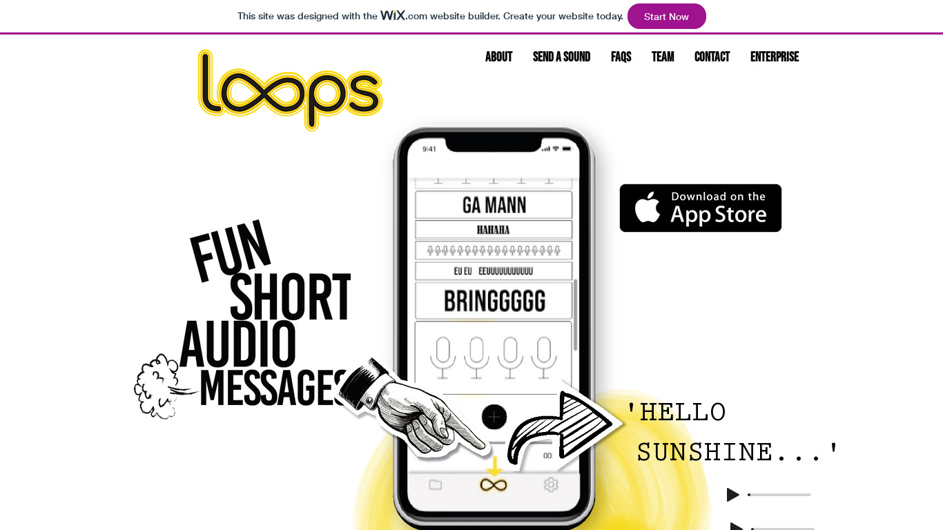 Loops Audio Landing page