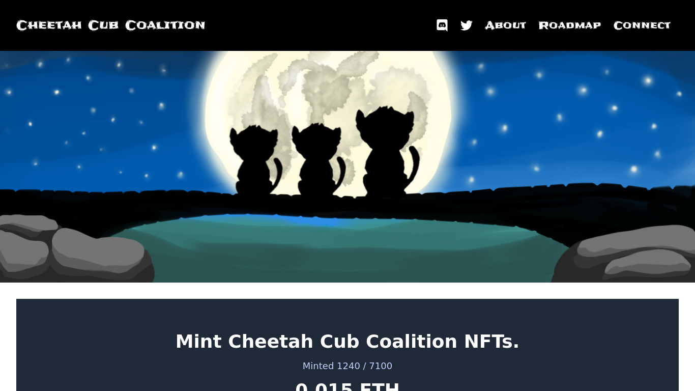 Cheetah Cub Coalition Landing page