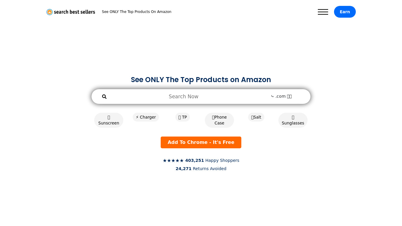 Search Best Sellers Landing page