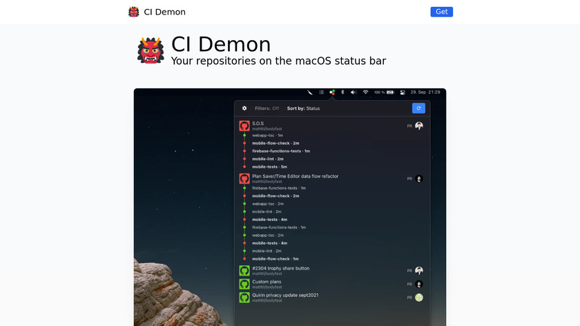 CI Demon Landing Page