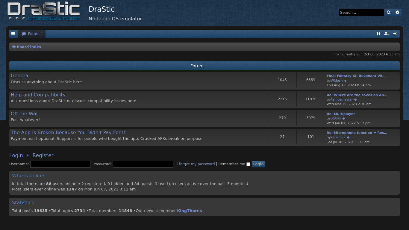 DraStic DS Emulator Landing page
