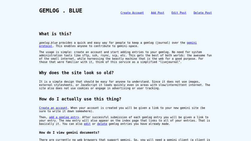 gemlog.blue Landing Page