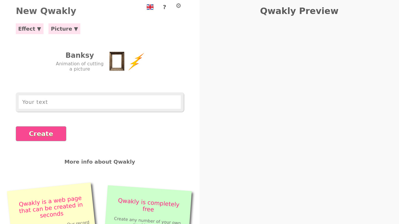 Qwakly Landing page