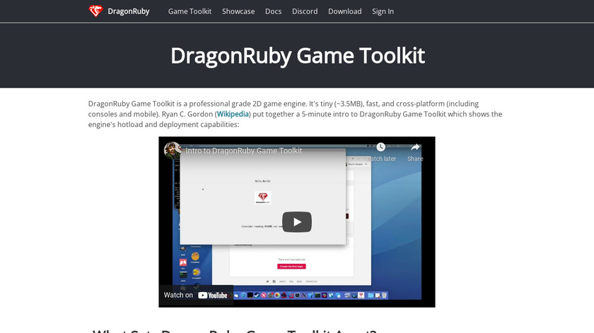 DragonRuby Game Tookit Landing Page