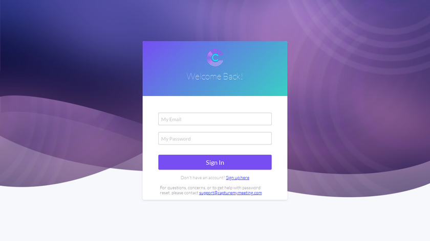 CaptureMyMeeting Landing Page