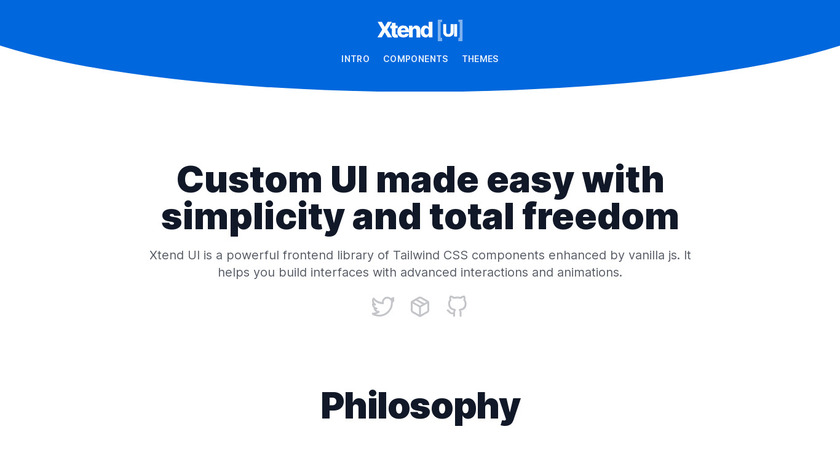 Xtend UI Landing Page