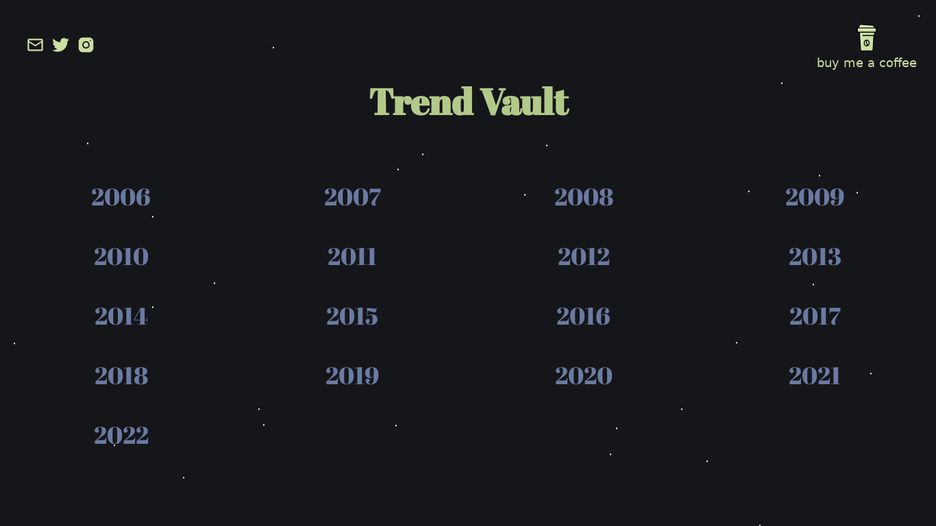 Trend Vault Landing page