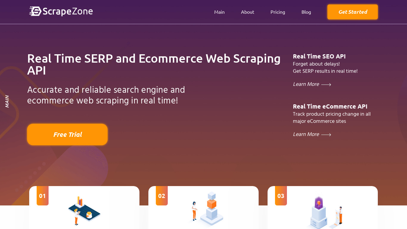 ScrapeZone Landing page