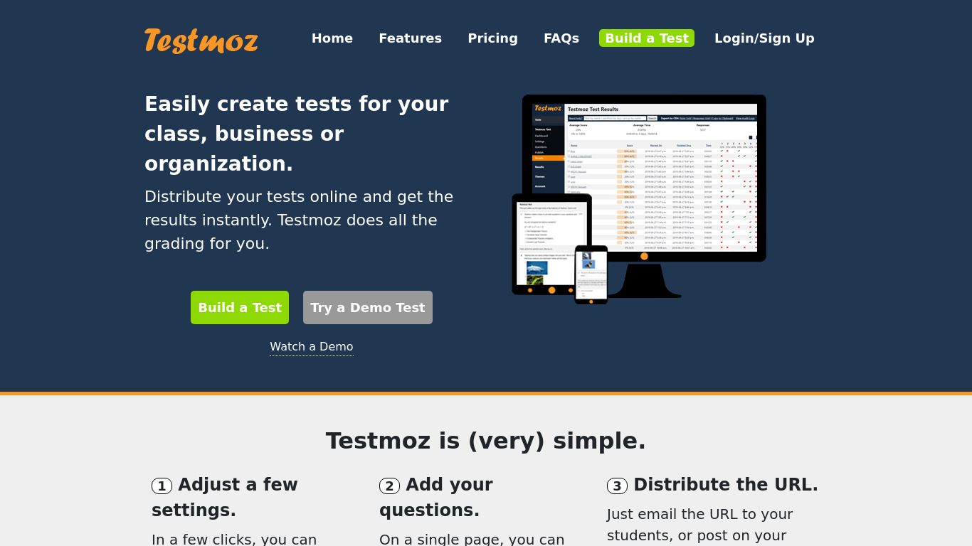 TestMOZ Landing page