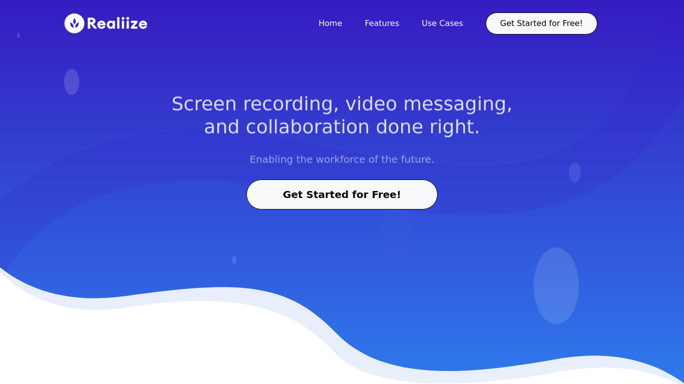 Realiize Landing page