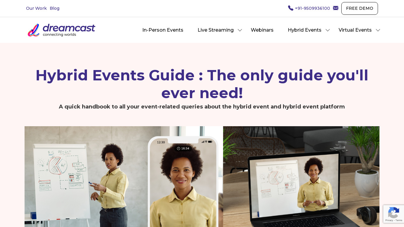 Hybrid Event Platform Landing page