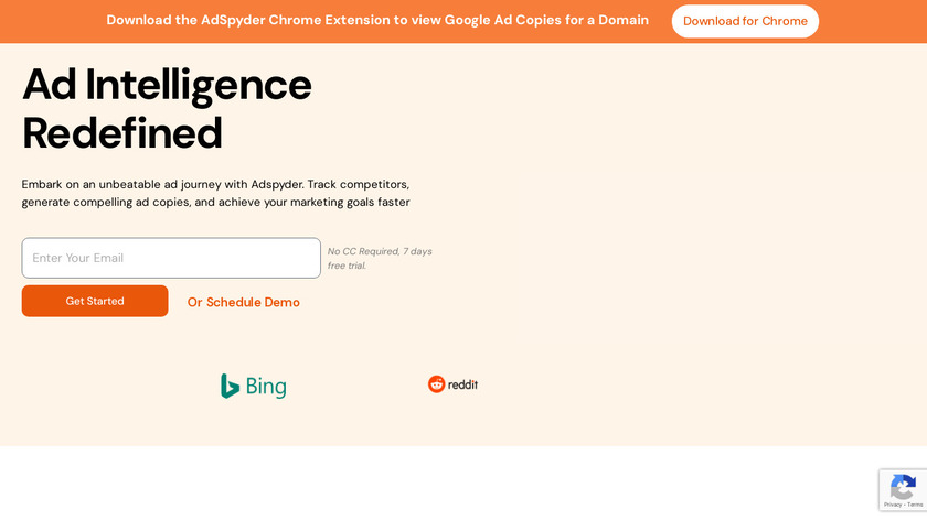 AdSpyder Landing Page