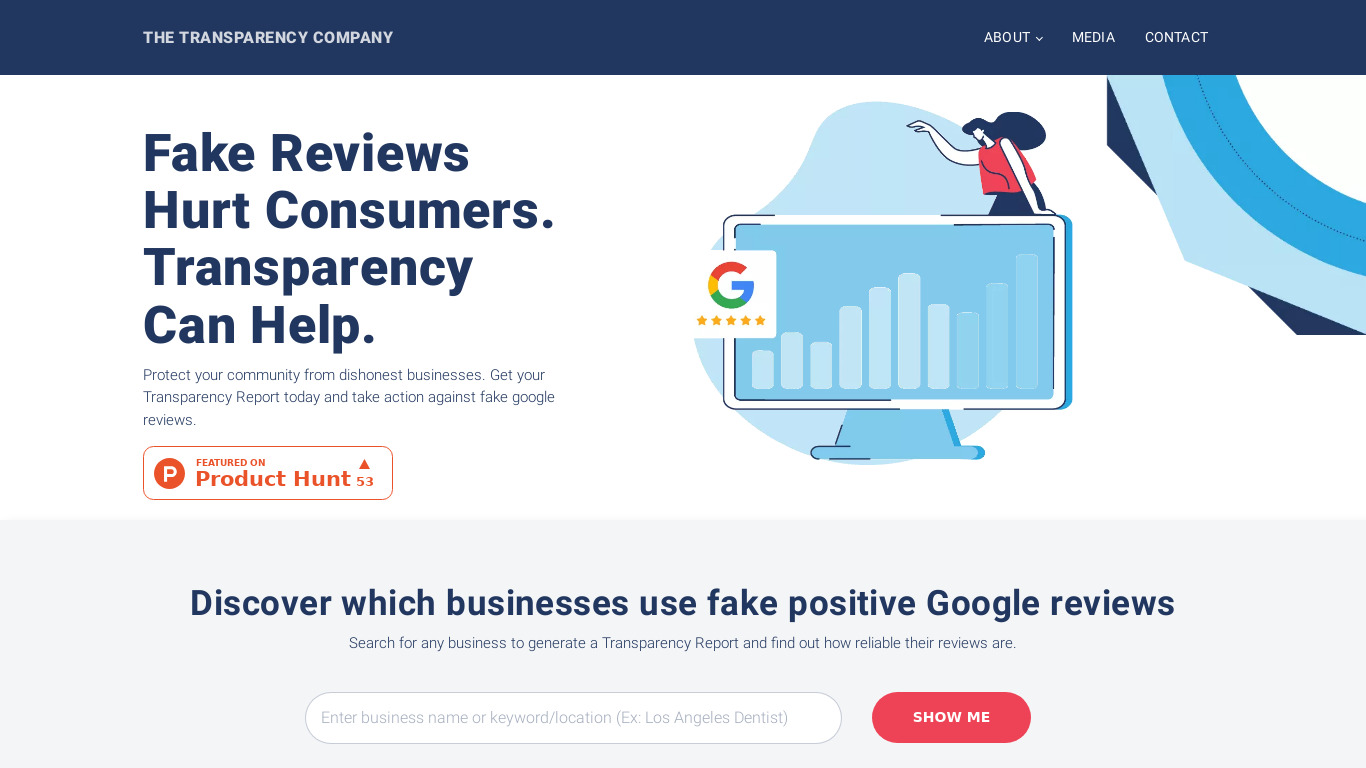 The Transparency Company Landing page