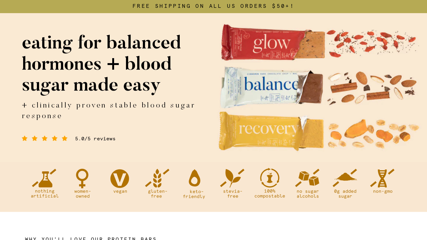 Resist Protein Bars Landing page