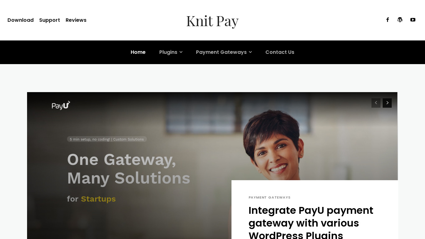 Knit Pay Landing page