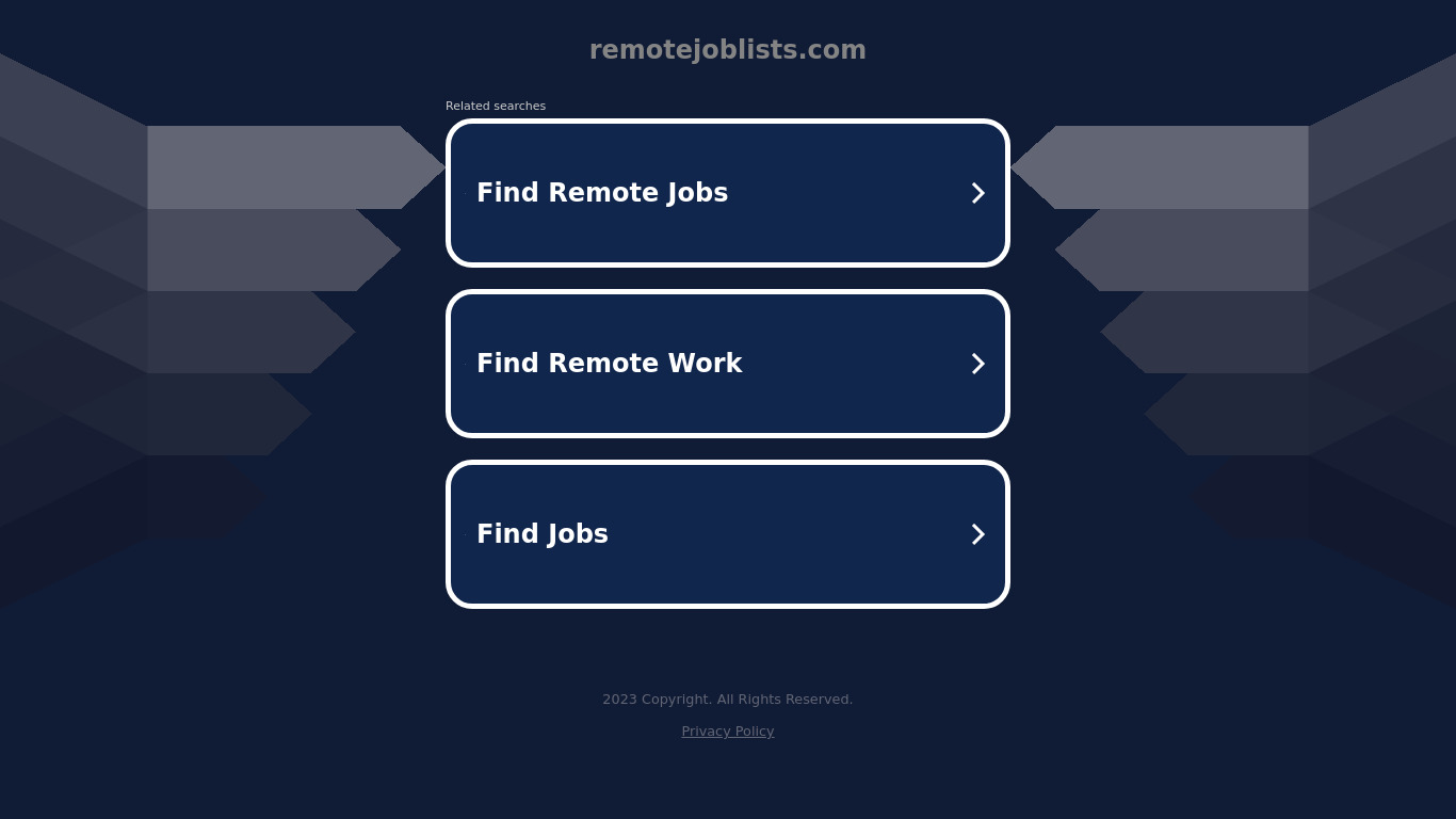 Remote Job Lists Landing page
