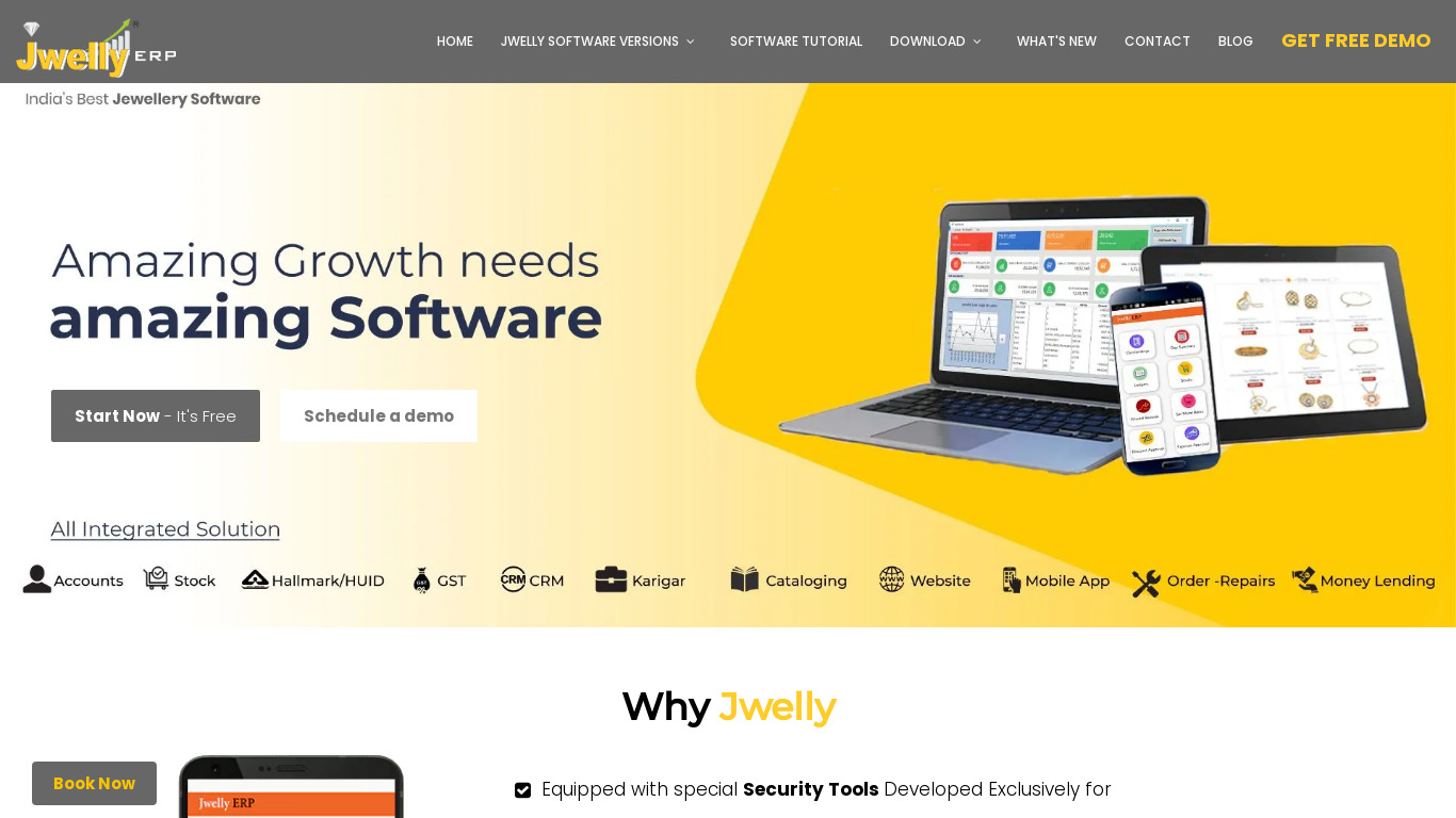 Jwelly Landing page