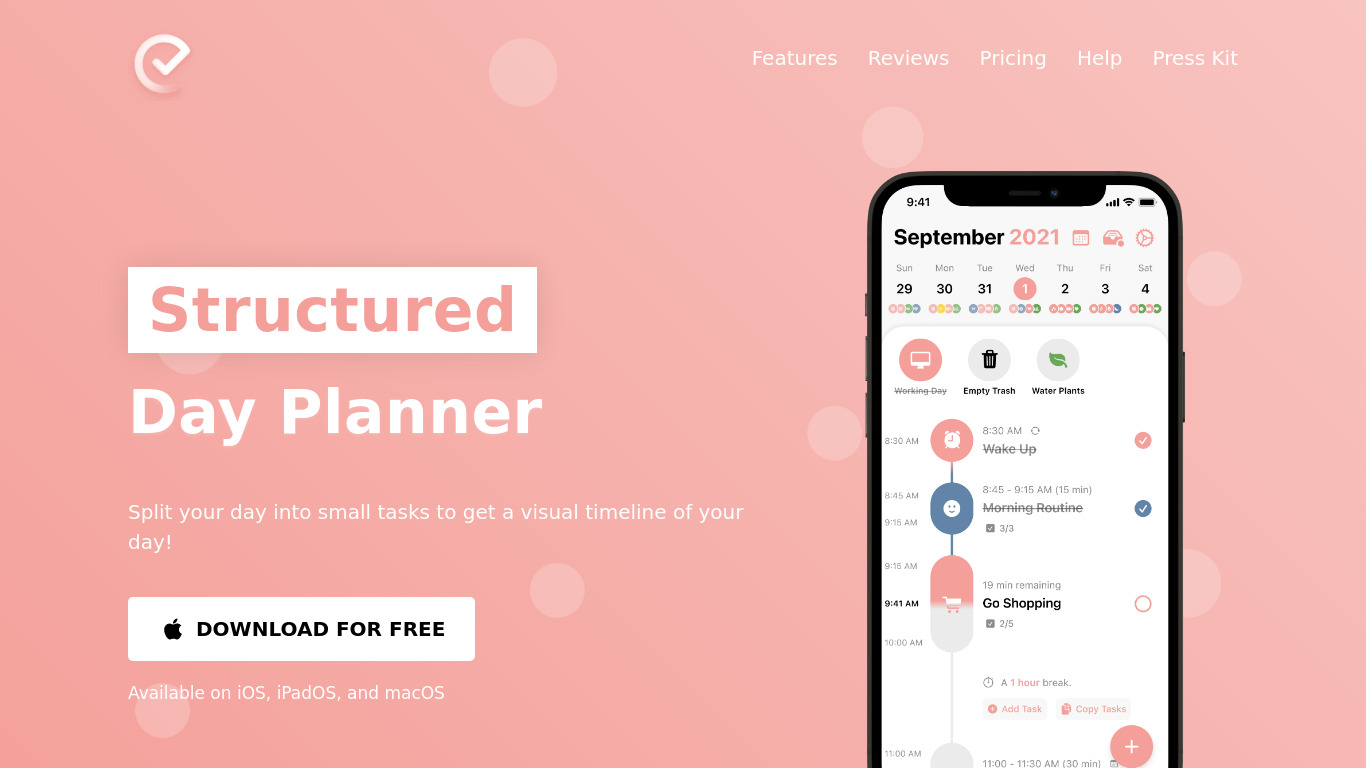 Structured Landing page